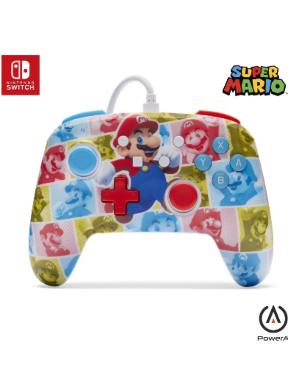 PowerA Enhanced Wired Controller Nintendo Switch Super Mario Hero Reel USB